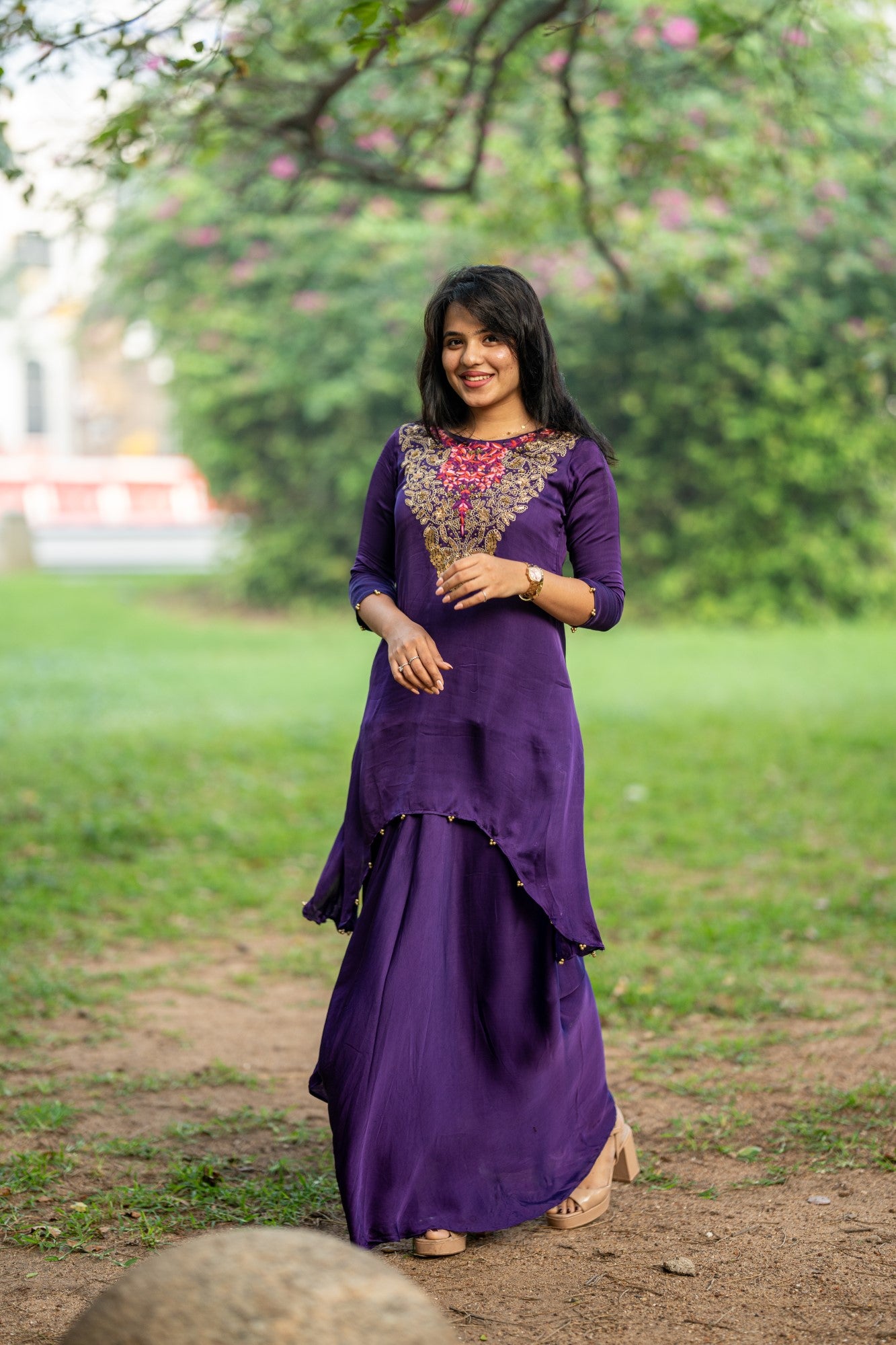 PURPLE SCALLOP TOP & SKIRT