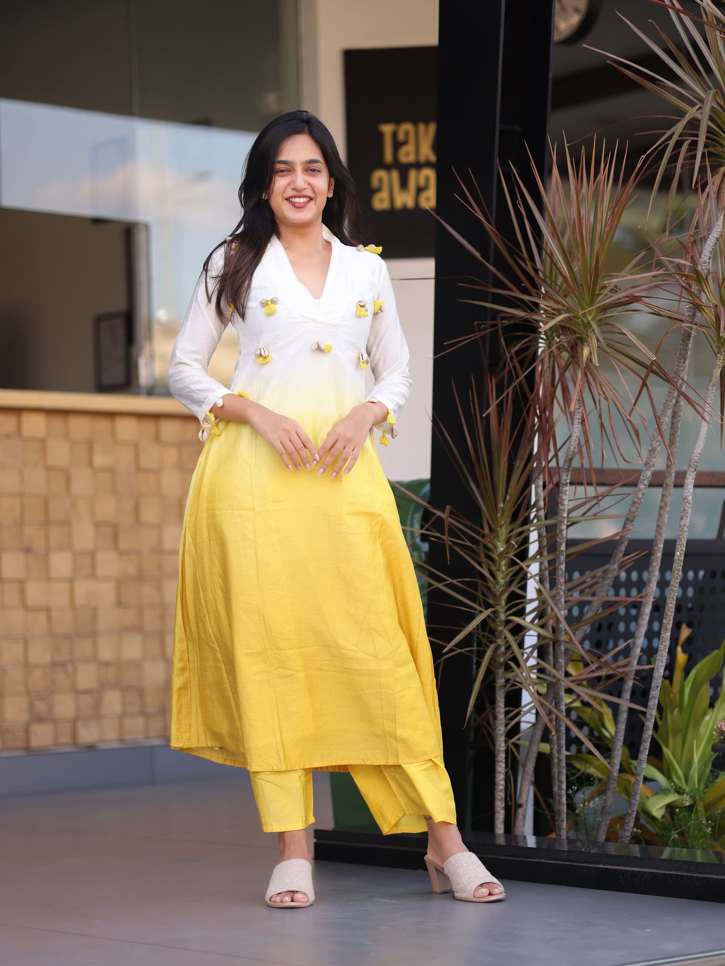 OMBRE YELLOW KURTA SET
