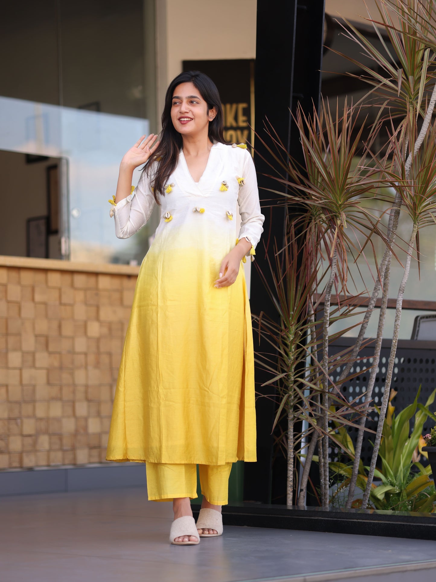 OMBRE YELLOW KURTA SET