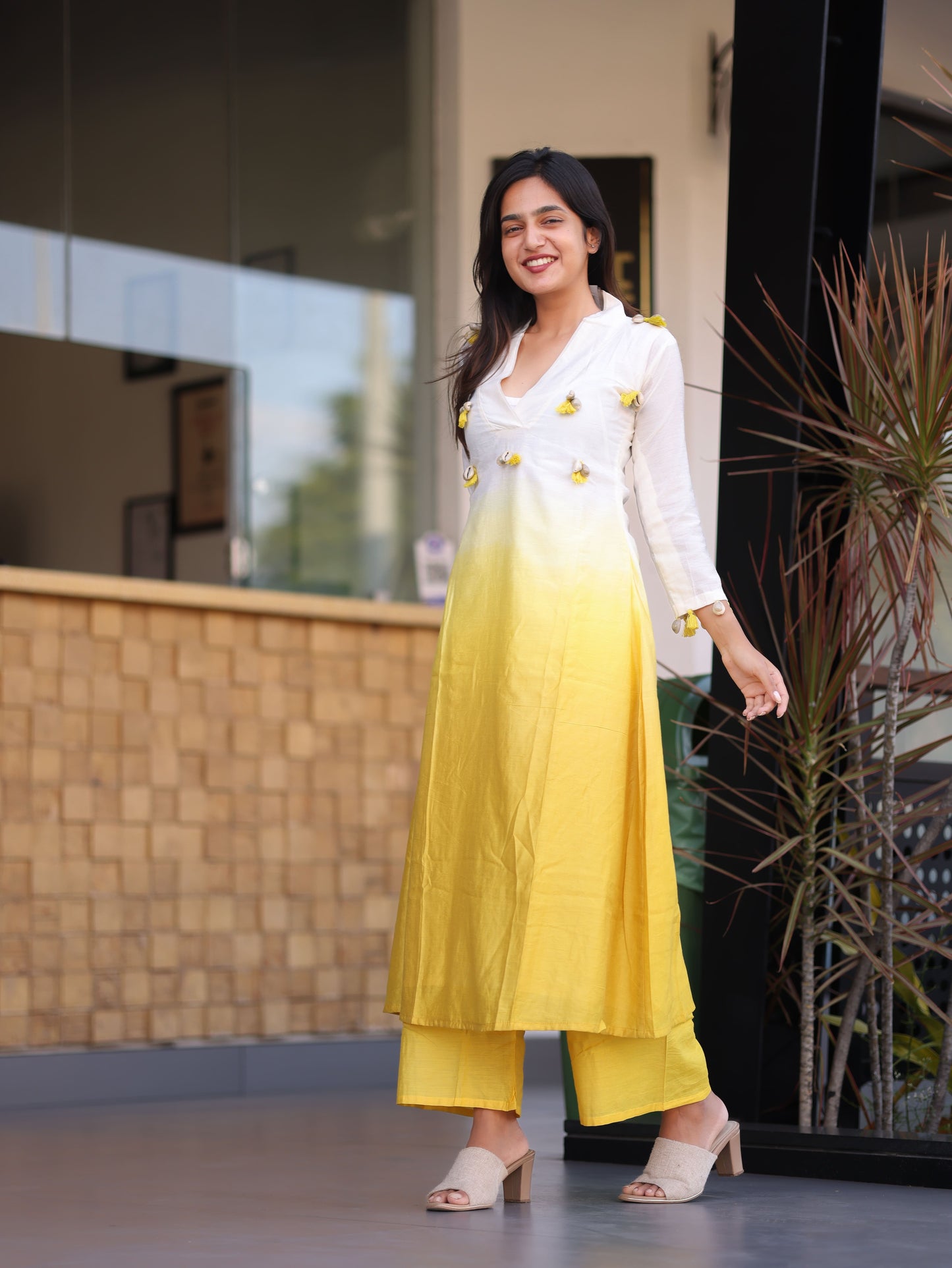 OMBRE YELLOW KURTA SET