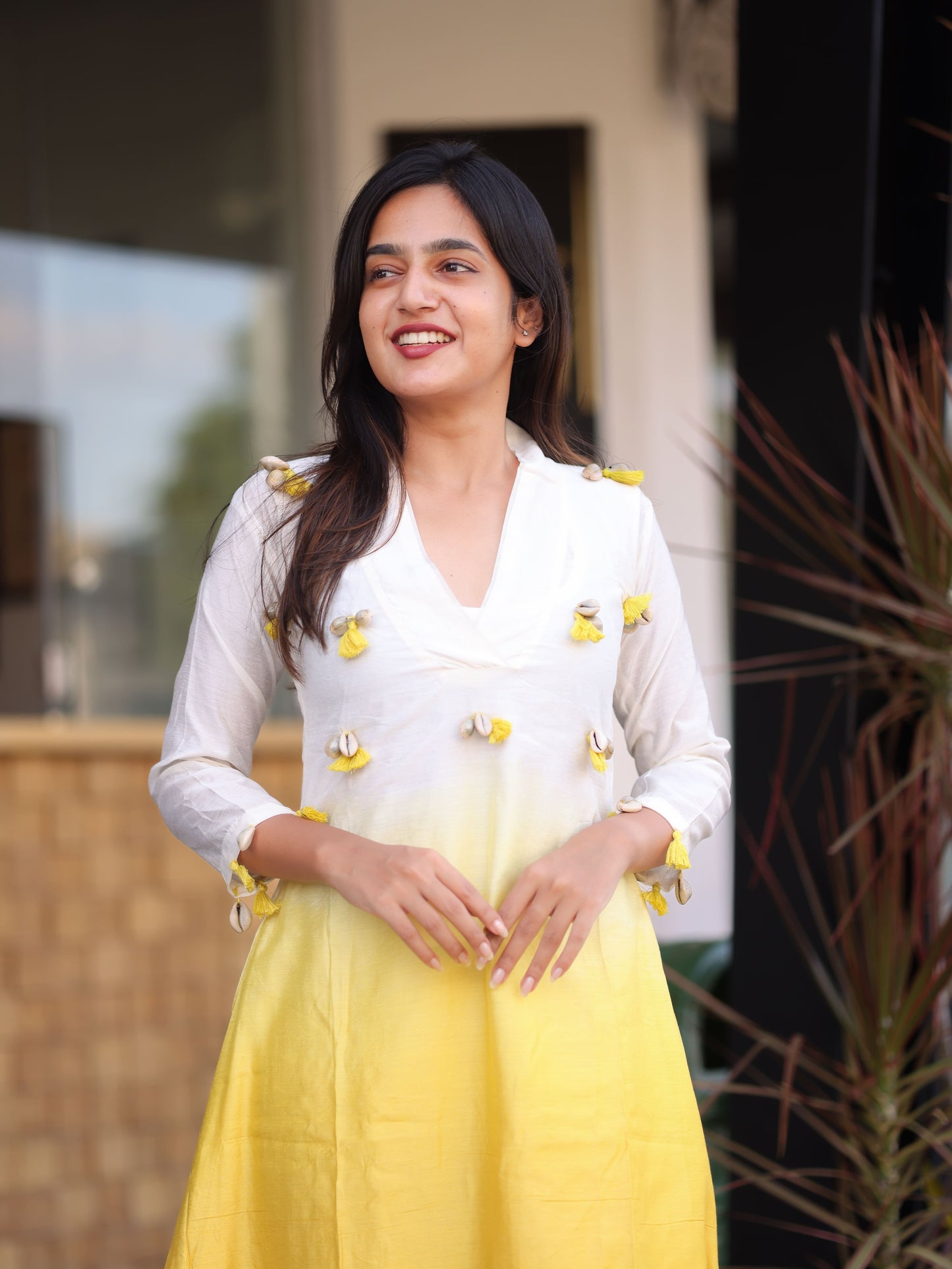 OMBRE YELLOW KURTA SET