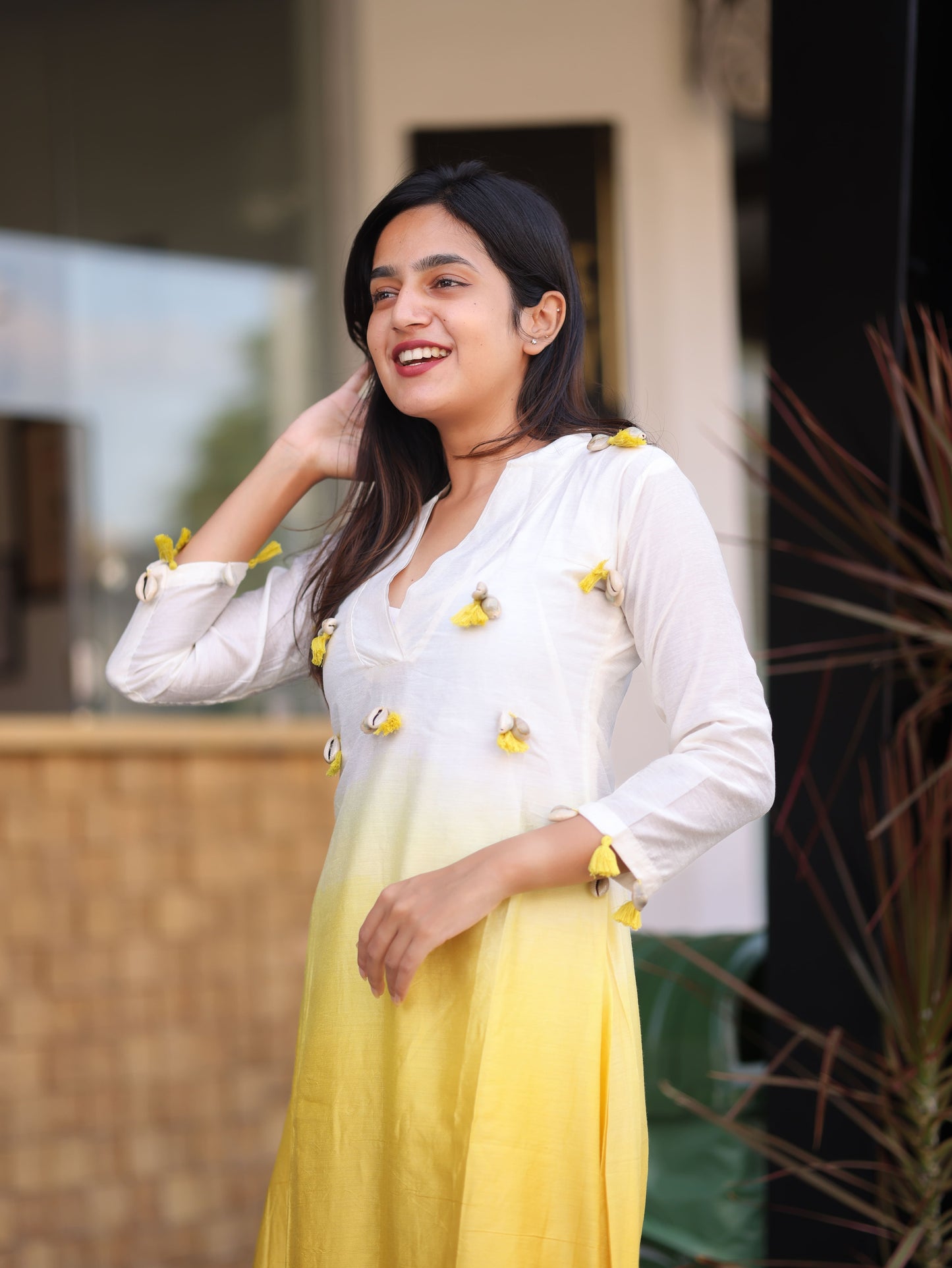 OMBRE YELLOW KURTA SET