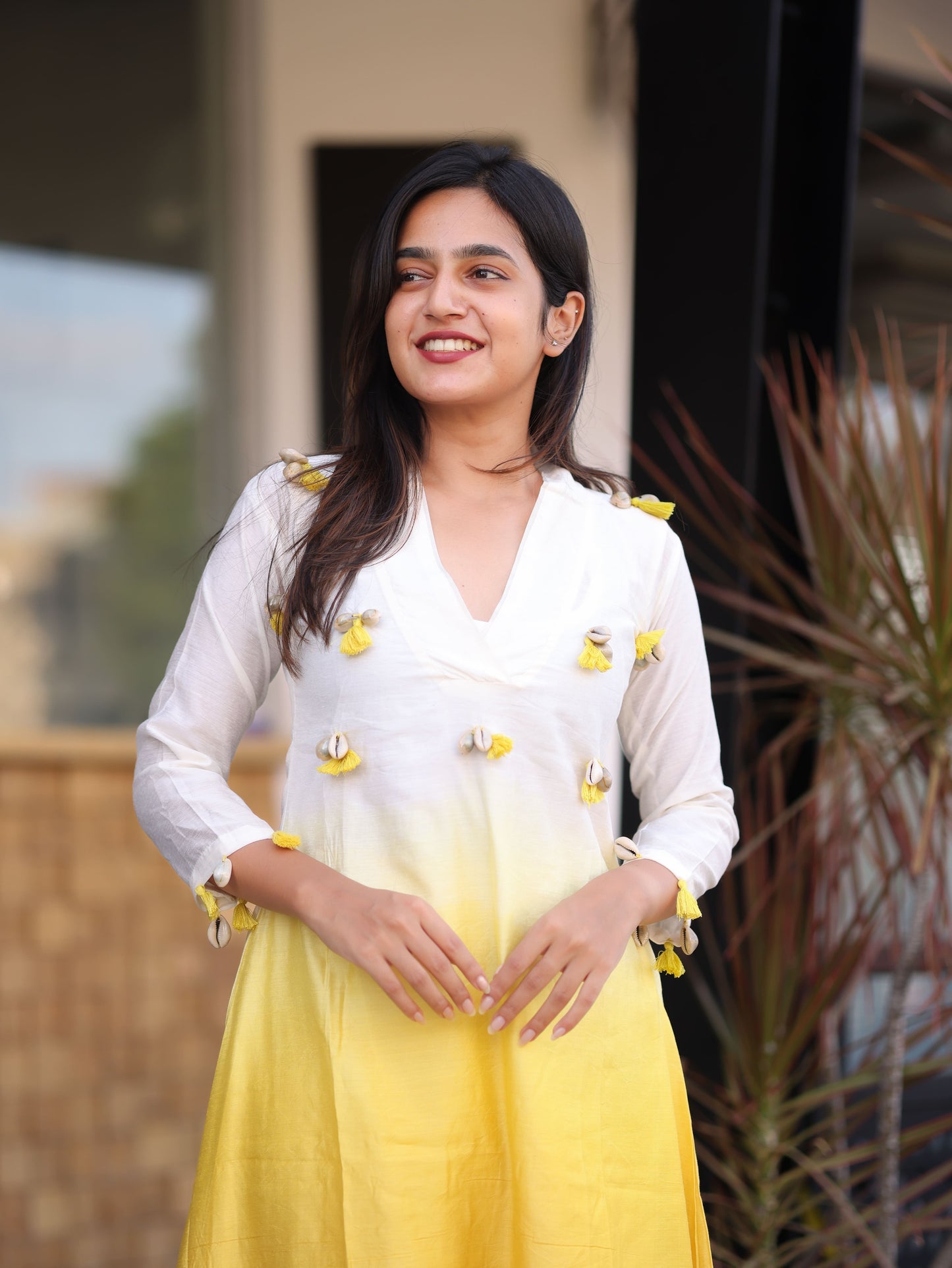 OMBRE YELLOW KURTA SET