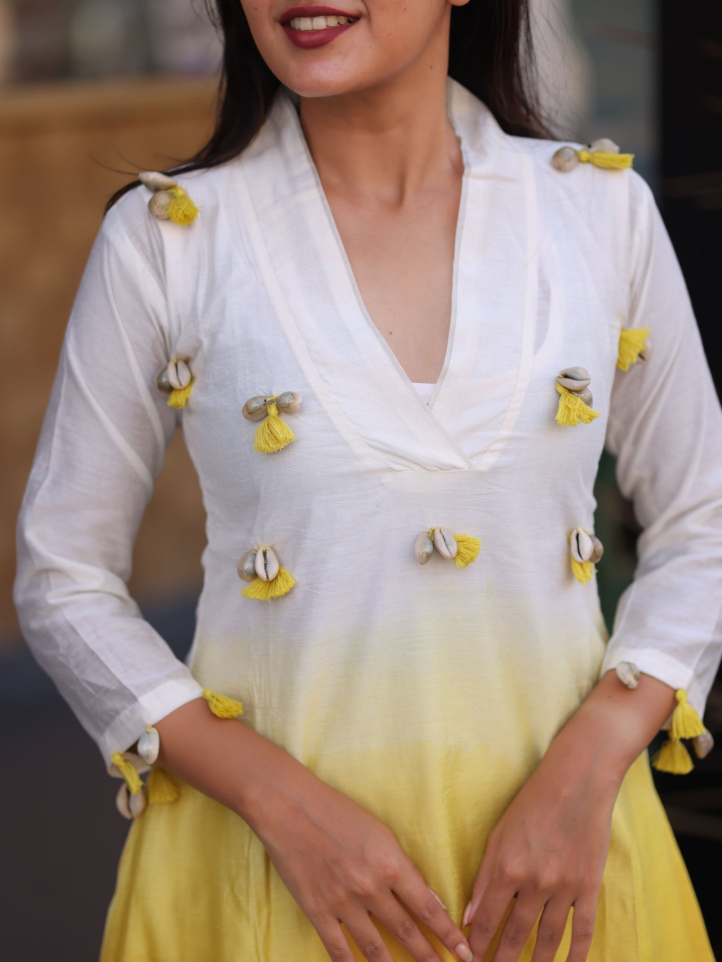 OMBRE YELLOW KURTA SET