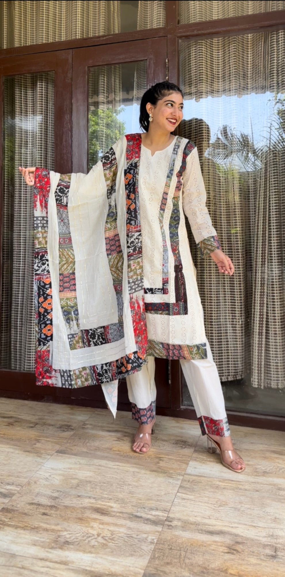 SCHIFFLI PATCH WORK SUIT