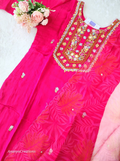 RANI PINK ORGANZA SUIT