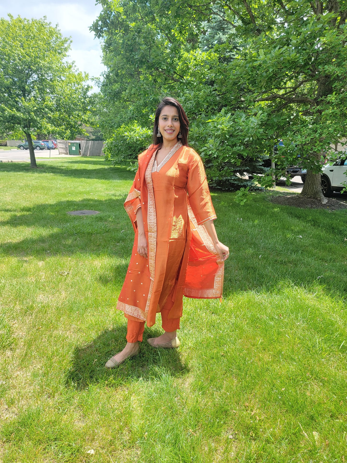 TISSUE SILK ORANGE SUIT