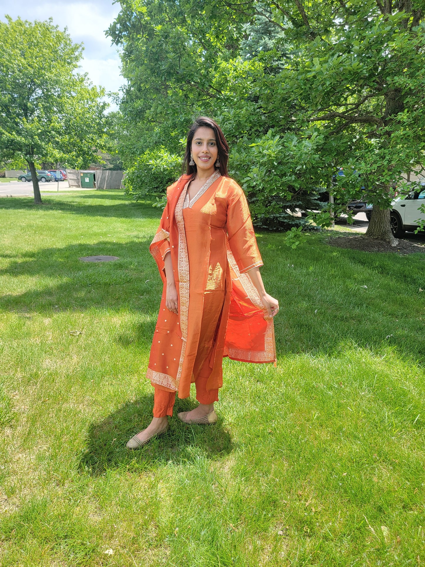 TISSUE SILK ORANGE SUIT