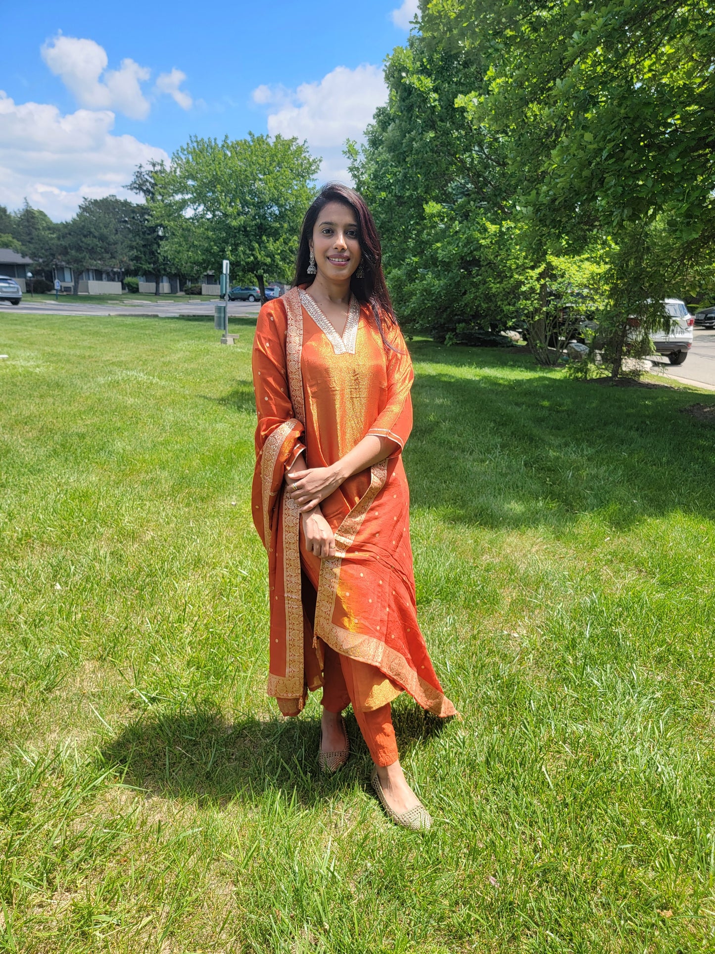 TISSUE SILK ORANGE SUIT