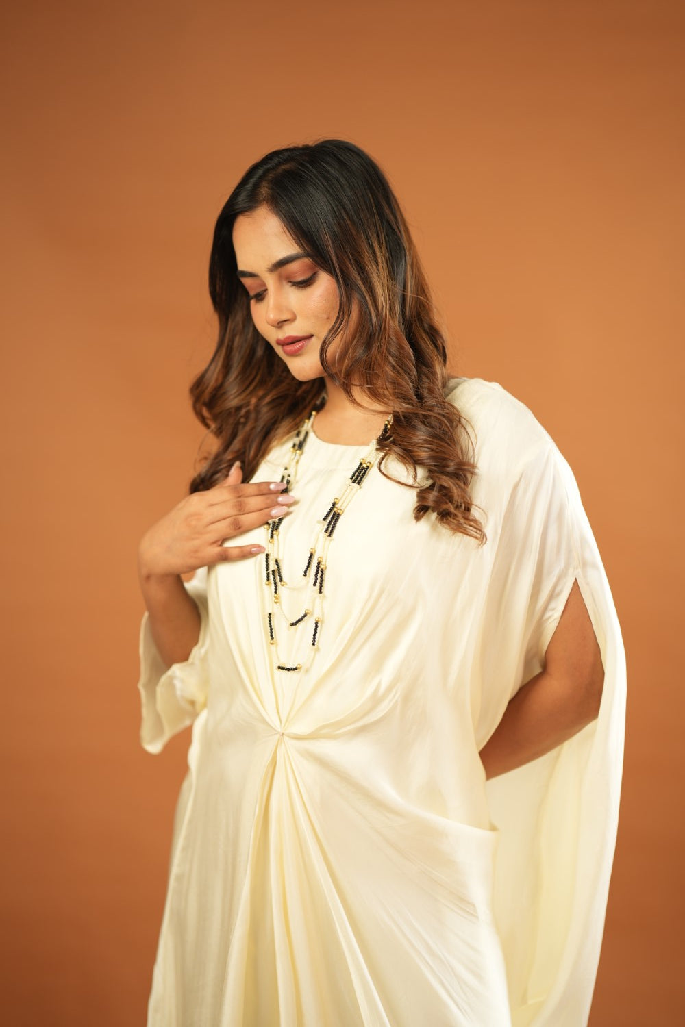 DRAPE STYLE TUNIC - CREAM