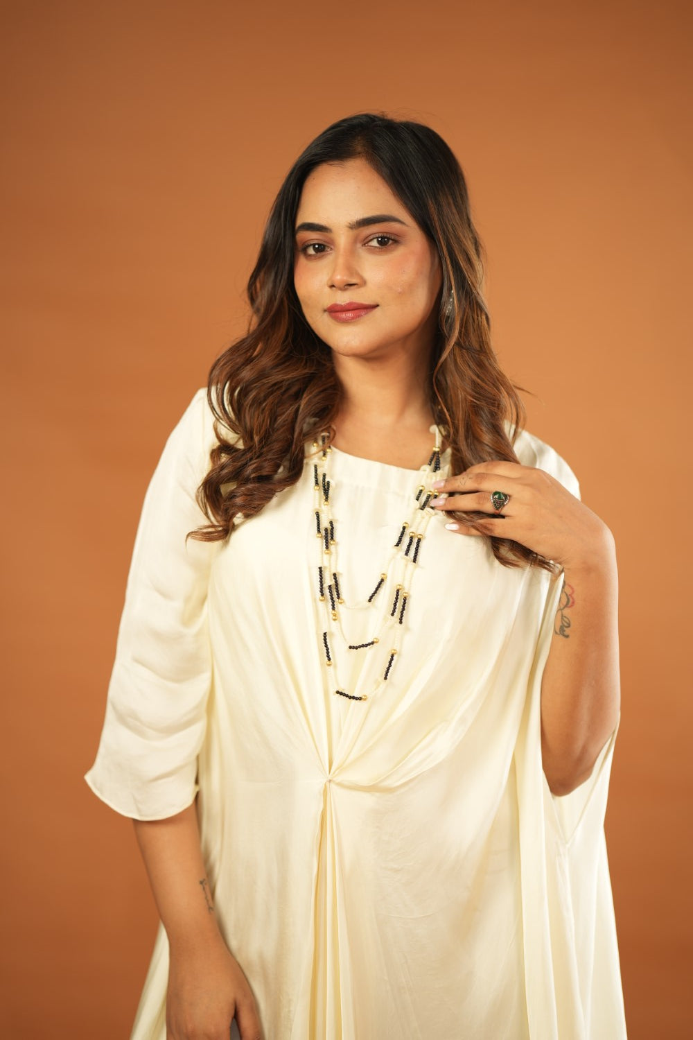 DRAPE STYLE TUNIC - CREAM