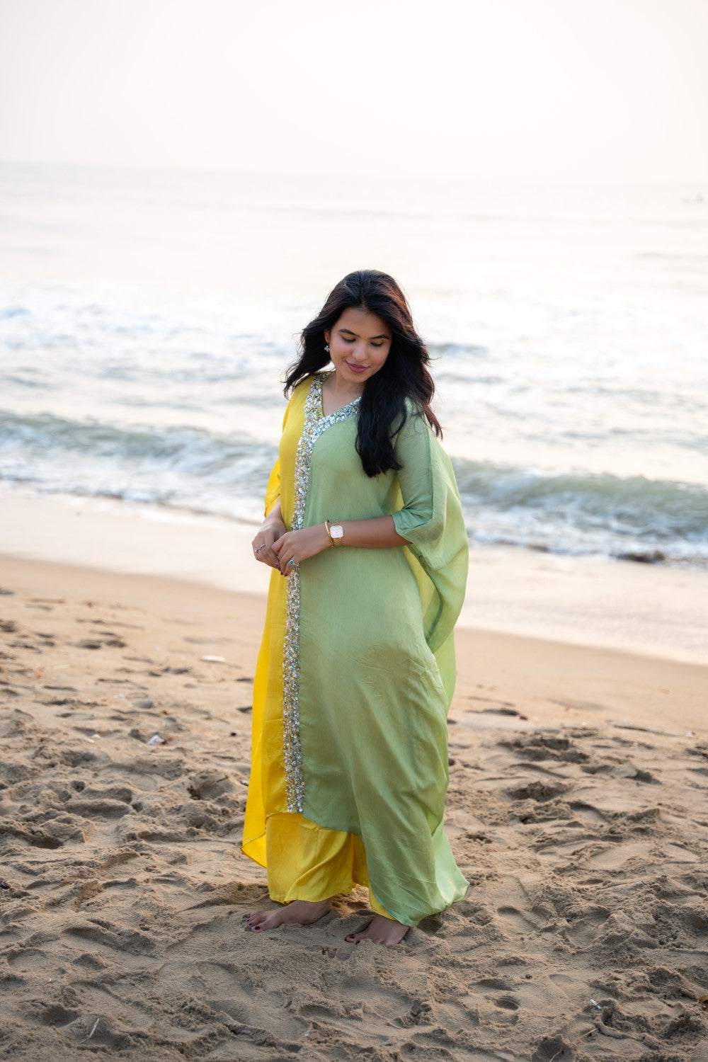 YELLOW & GREEN KAFTAN STYLE