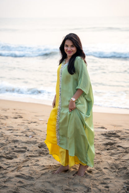 YELLOW & GREEN KAFTAN STYLE