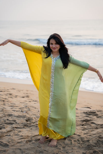 YELLOW & GREEN KAFTAN STYLE