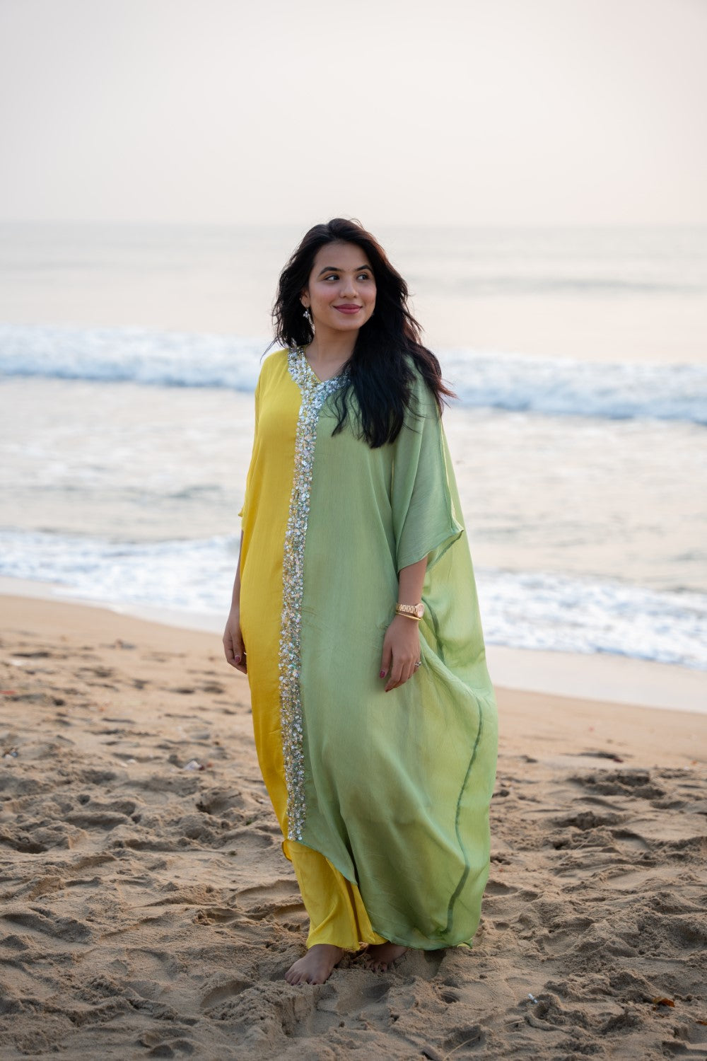 YELLOW & GREEN KAFTAN STYLE