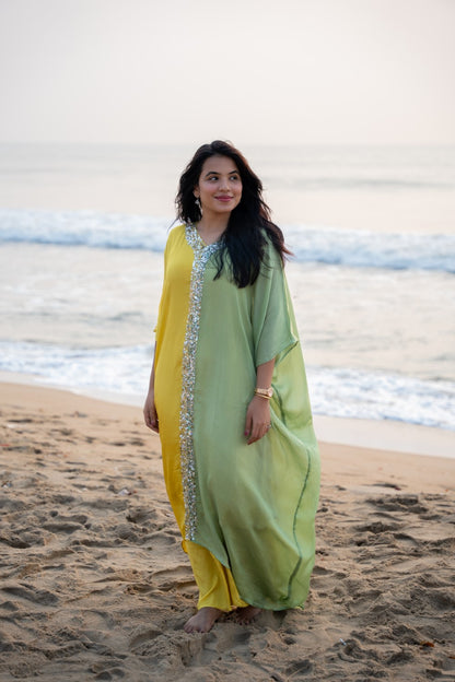 YELLOW & GREEN KAFTAN STYLE