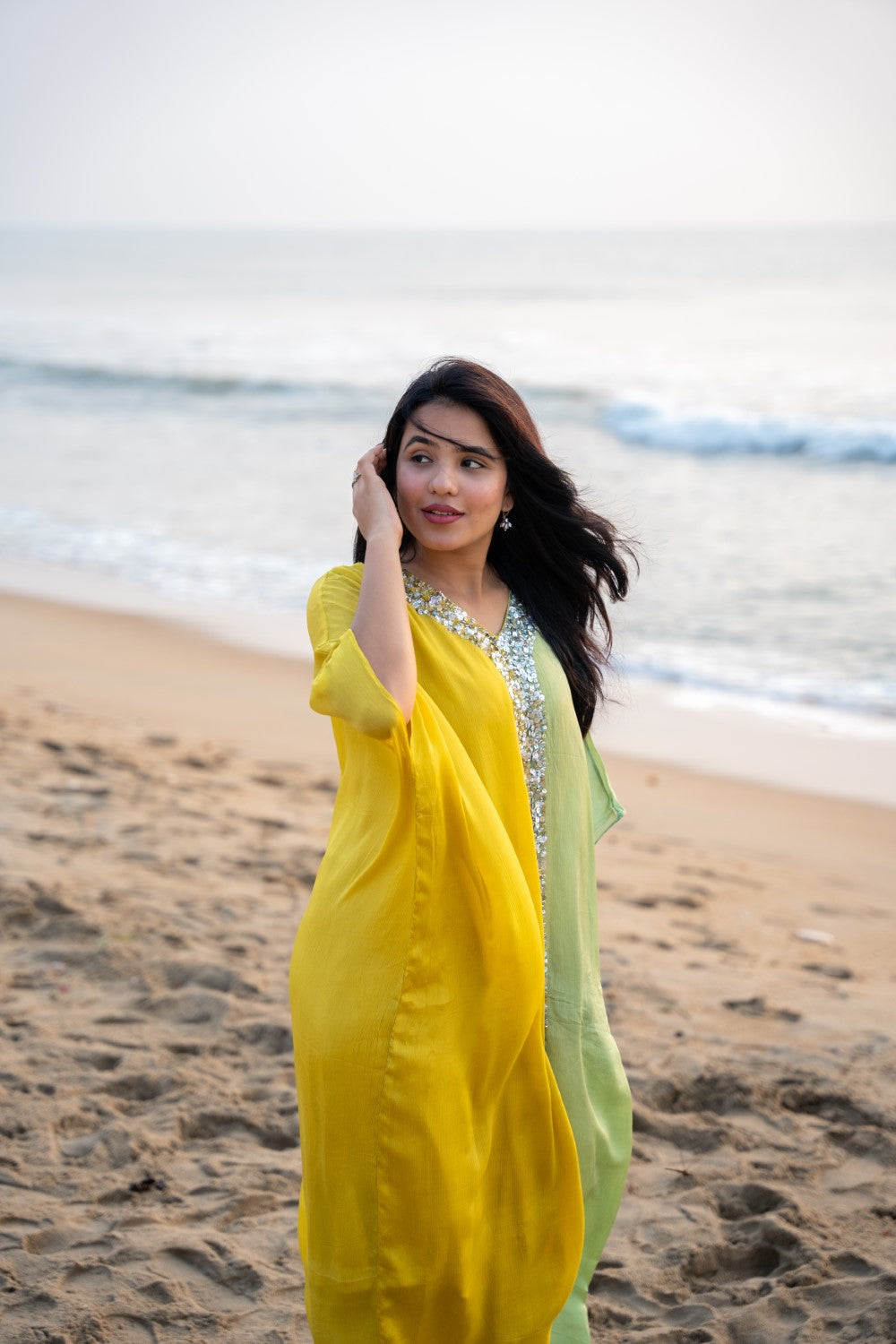 YELLOW & GREEN KAFTAN STYLE