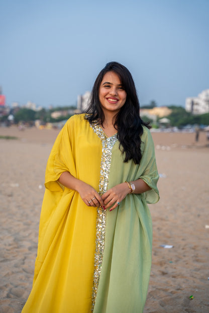 YELLOW & GREEN KAFTAN STYLE