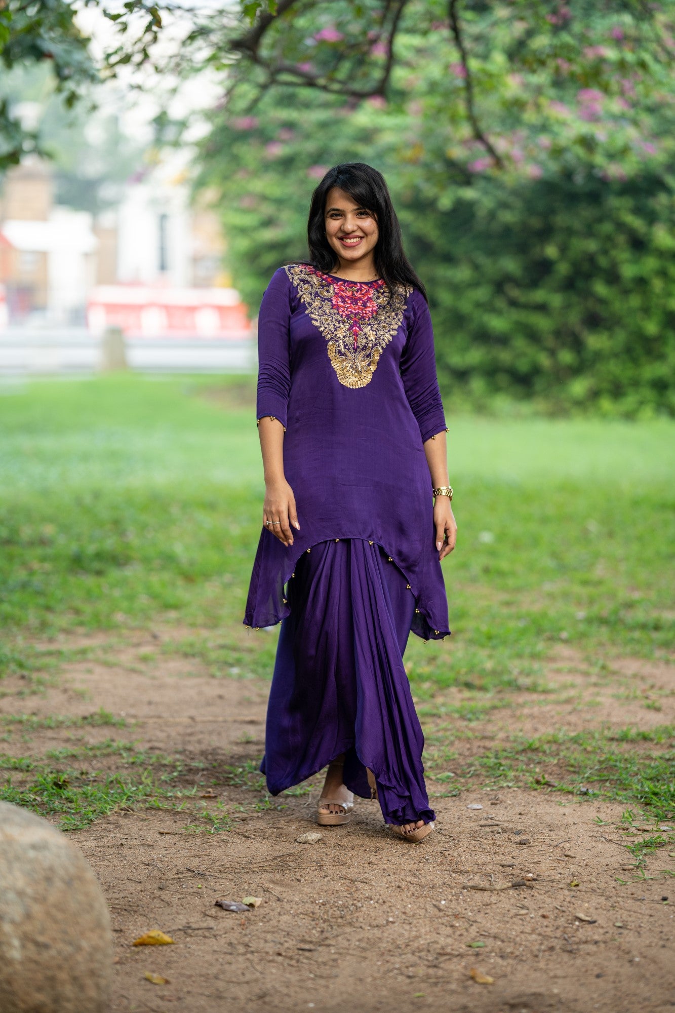 PURPLE SCALLOP TOP & SKIRT