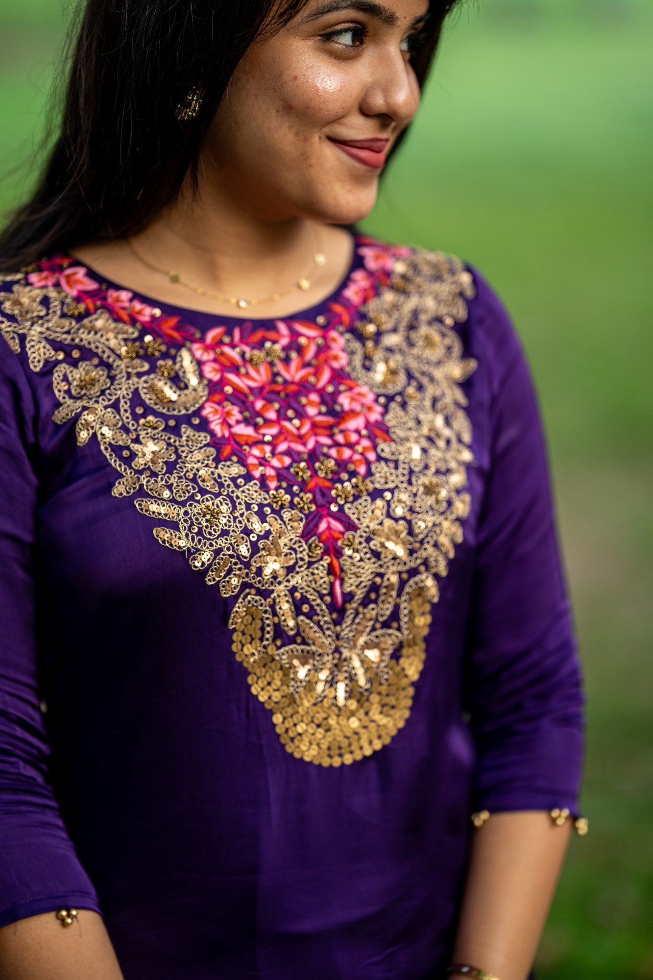 PURPLE SCALLOP TOP & SKIRT