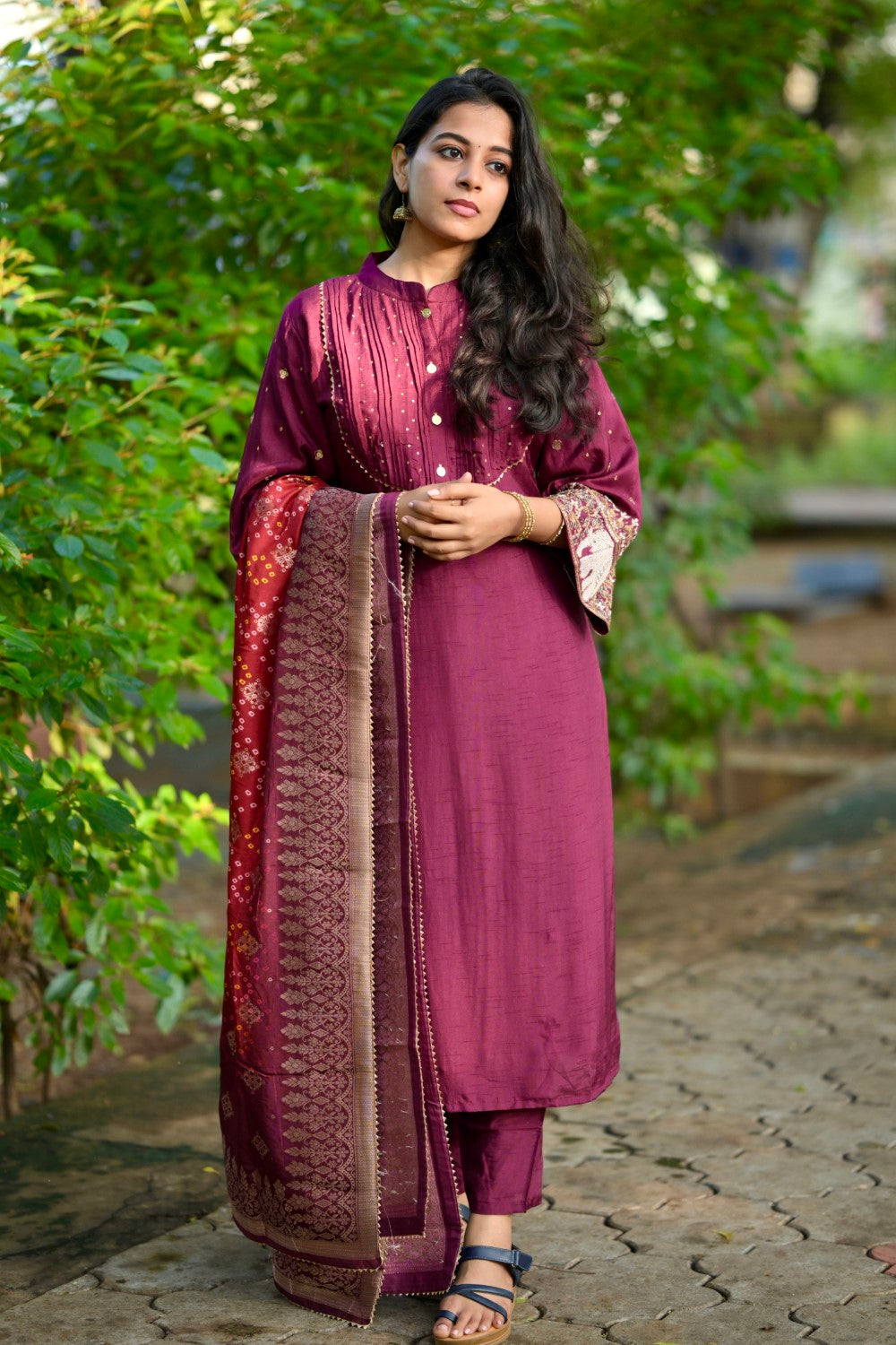 WINE DOLA SILK PREMIUM SUIT