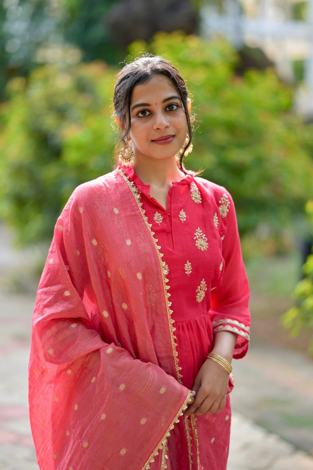 RED MUL CHANDERI SUIT