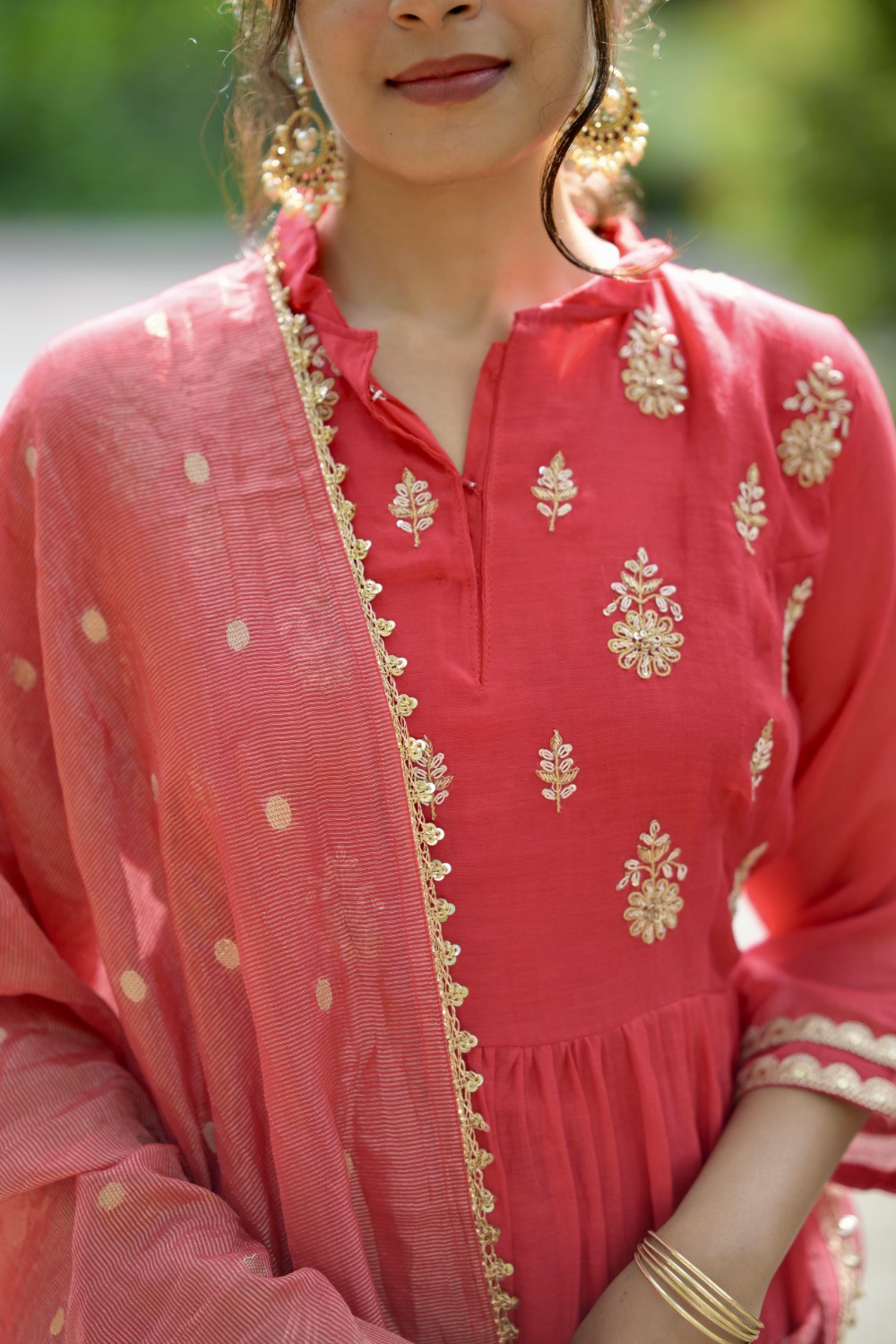 RED MUL CHANDERI SUIT