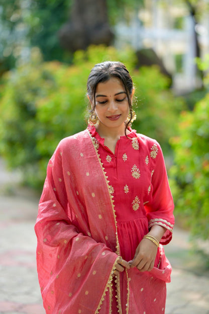 RED MUL CHANDERI SUIT