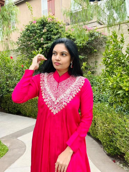 Pink A Line Top & Palazzo Pants