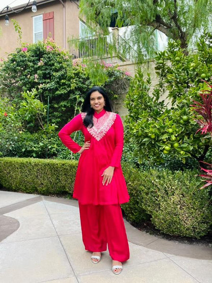 Pink A Line Top & Palazzo Pants