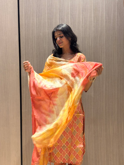 Bandhani Print Kurta Set