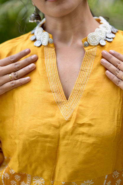 YELLOW PRINTED SUIT