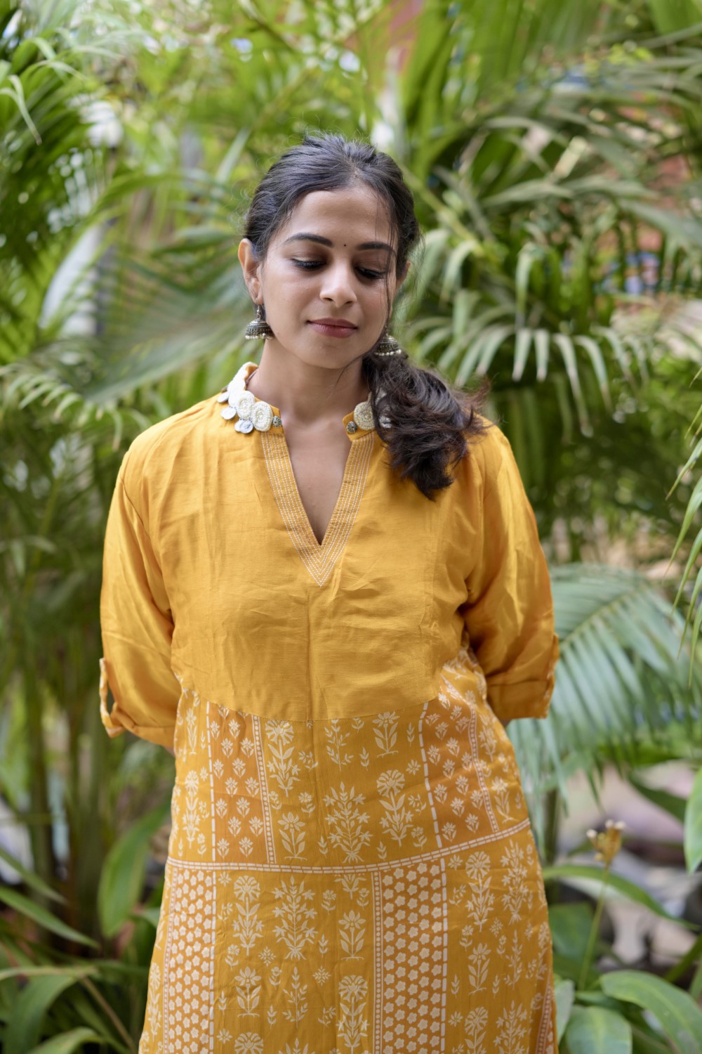 YELLOW PRINTED SUIT