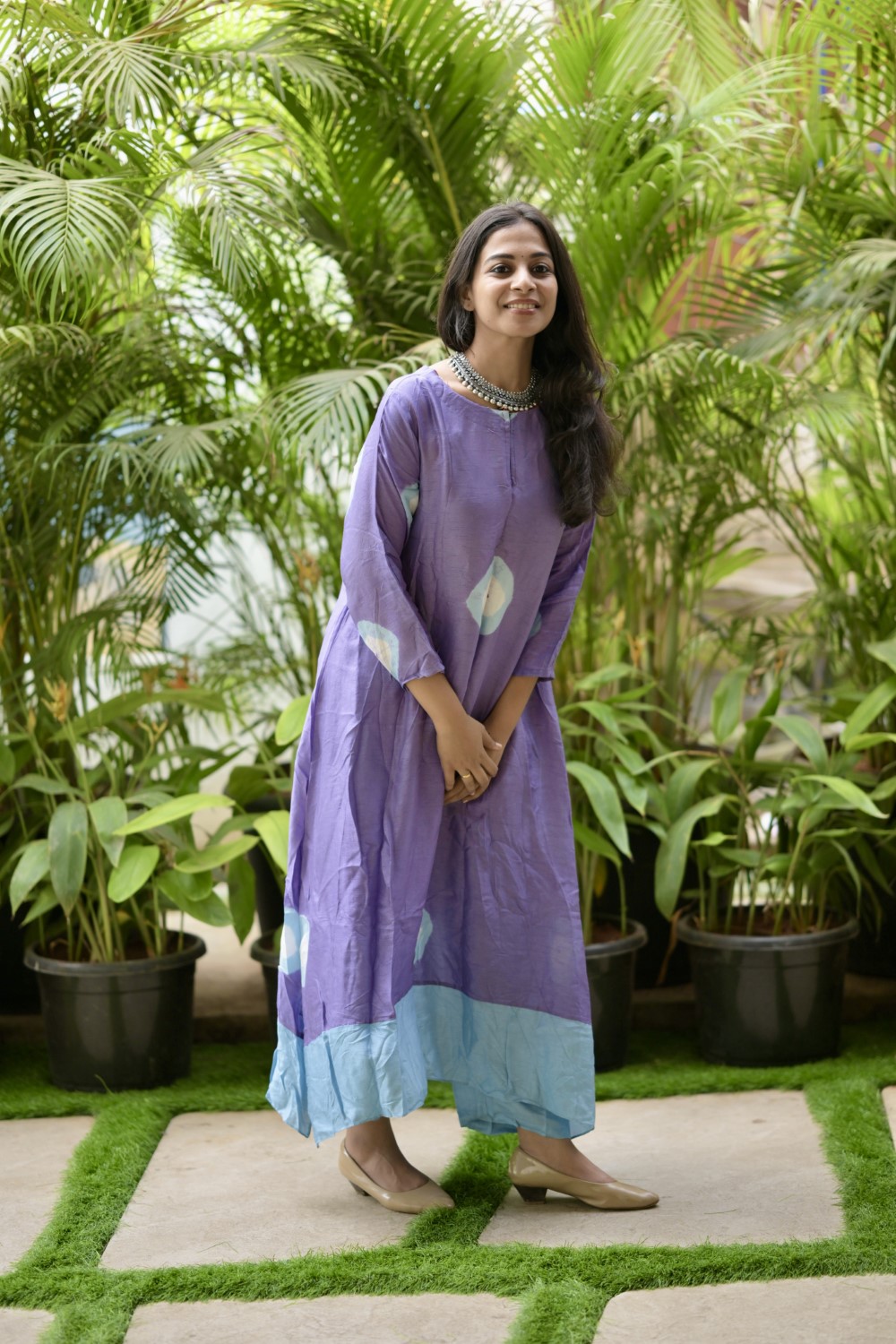 Dual Colour Tie& Dye Kurta Set