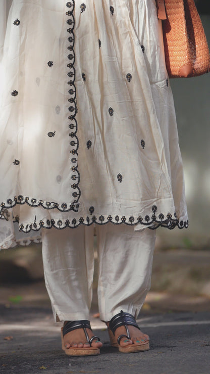 White Muslin Anarkali