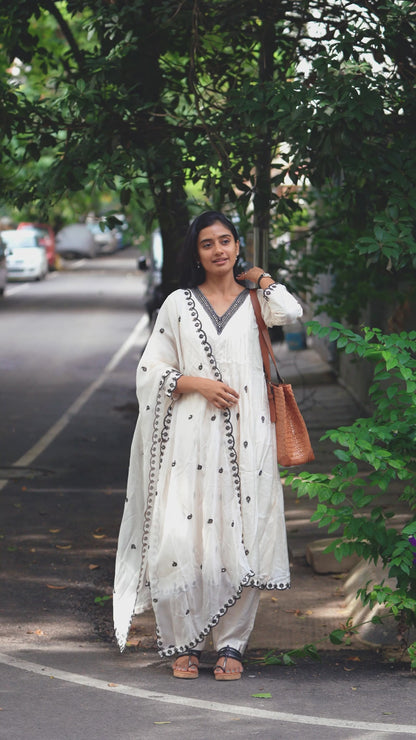 White Muslin Anarkali