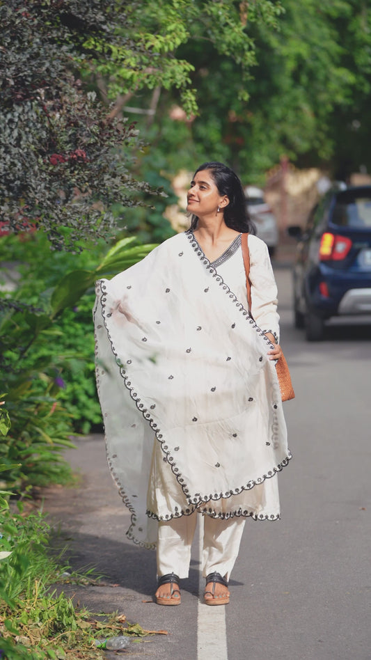 White Muslin Anarkali