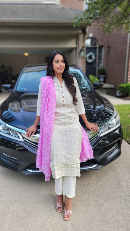 CHIKANKARI KURTI SET