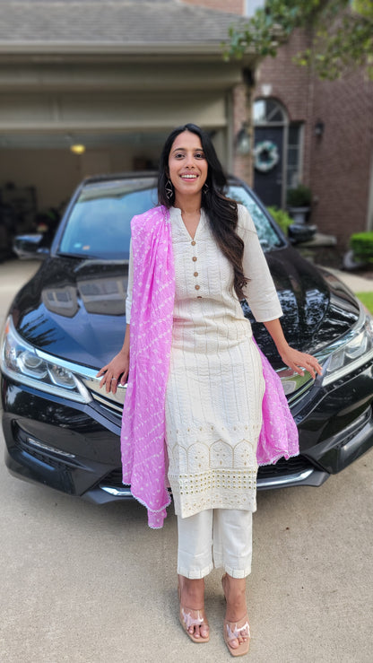 CHIKANKARI KURTI SET